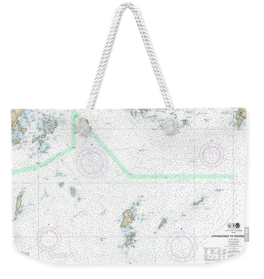Nautical Chart-13303 Approaches-penobscot Bay - Weekender Tote Bag