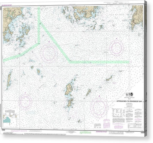 Nautical Chart-13303 Approaches-Penobscot Bay  Acrylic Print