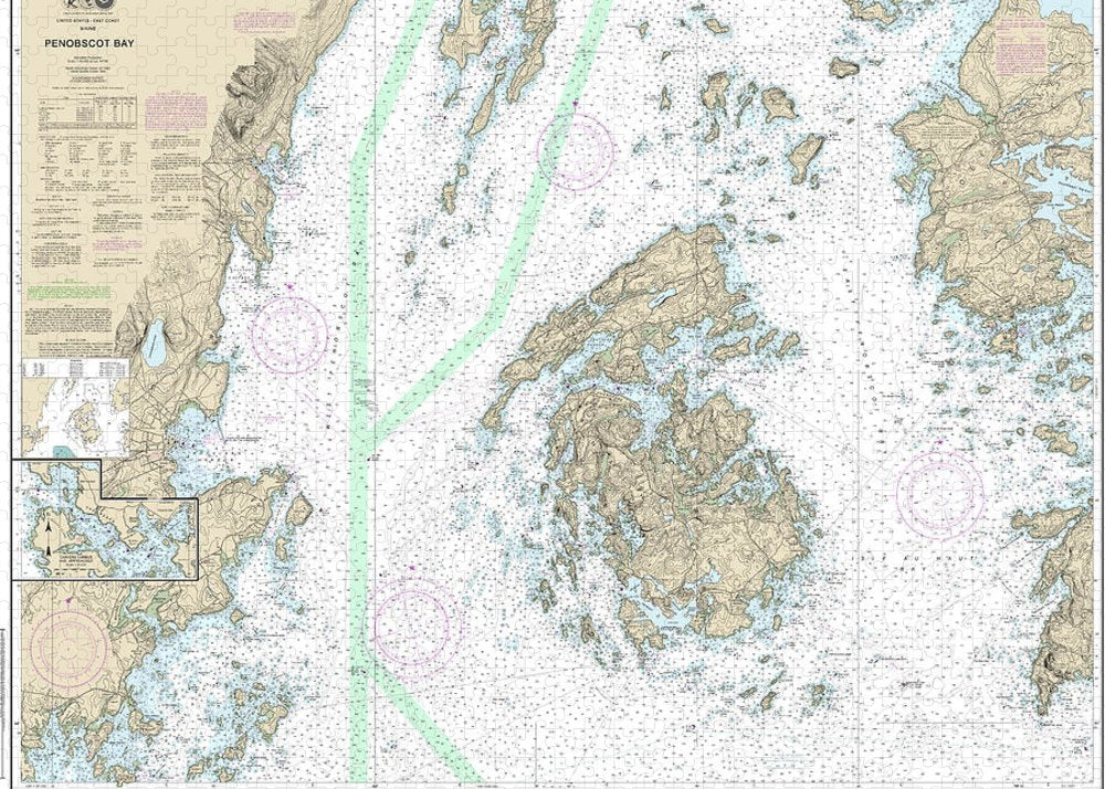 Nautical Chart-13305 Penobscot Bay, Carvers Harbor-approaches - Puzzle