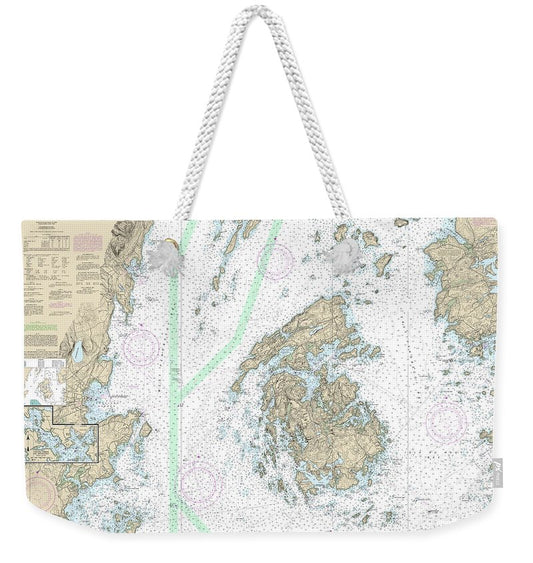 Nautical Chart-13305 Penobscot Bay, Carvers Harbor-approaches - Weekender Tote Bag