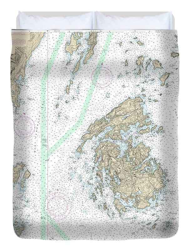 Nautical Chart-13305 Penobscot Bay, Carvers Harbor-approaches - Duvet Cover