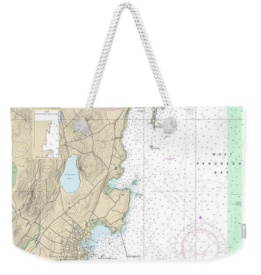Nautical Chart-13307 Camden, Rockport-rockland Harbors - Weekender Tote Bag