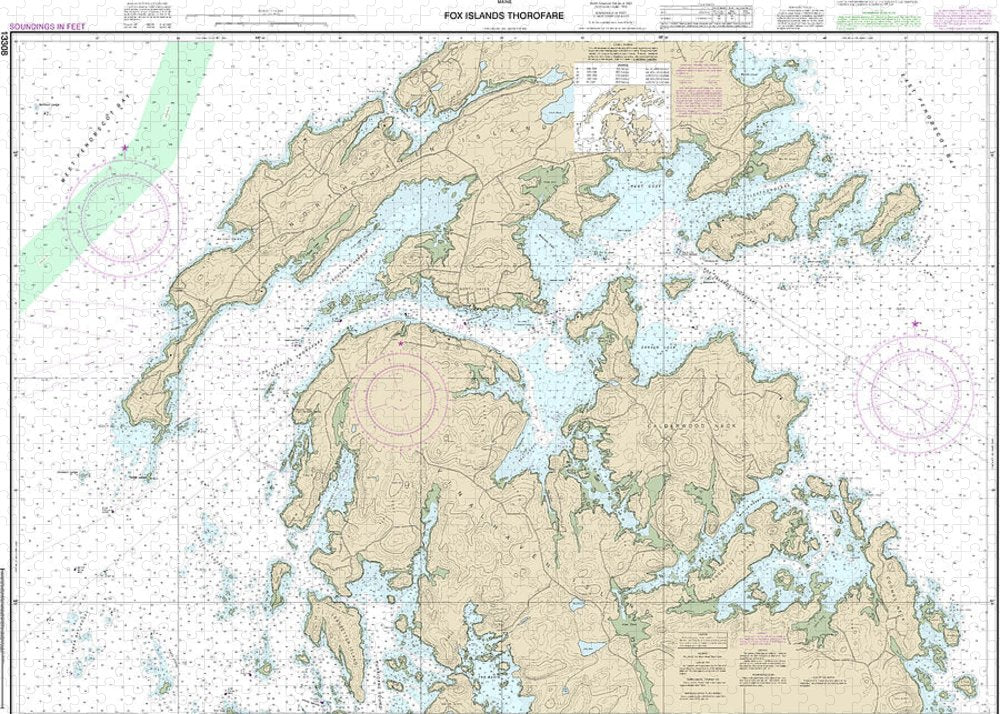 Nautical Chart-13308 Fox Islands Thorofare - Puzzle