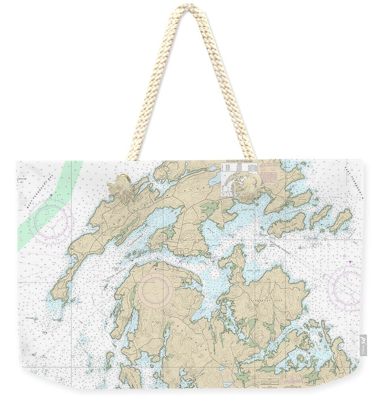 Nautical Chart-13308 Fox Islands Thorofare - Weekender Tote Bag