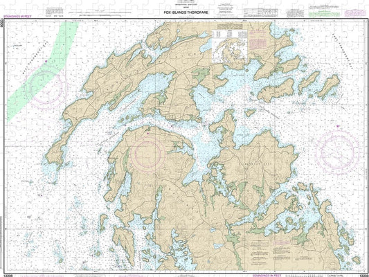 Nautical Chart 13308 Fox Islands Thorofare Puzzle