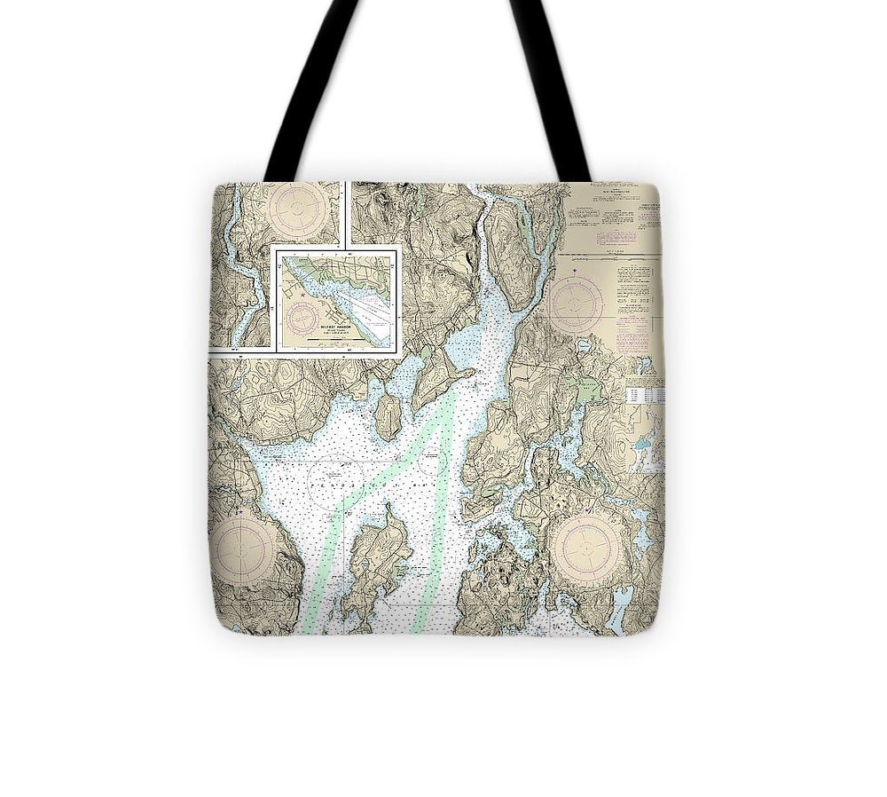 Nautical Chart 13309 Penobscot River, Belfast Harbor Tote Bag