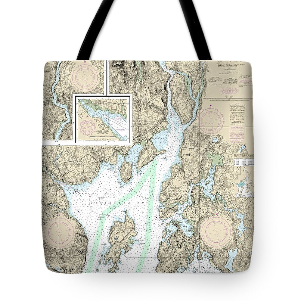 Nautical Chart-13309 Penobscot River, Belfast Harbor - Tote Bag