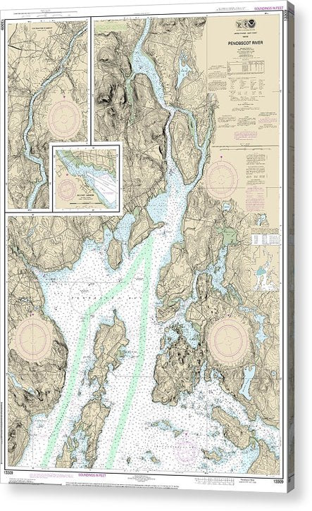 Nautical Chart-13309 Penobscot River, Belfast Harbor  Acrylic Print