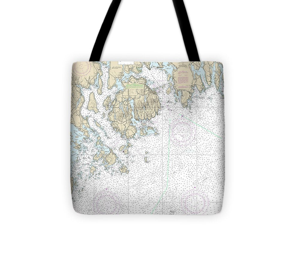 Nautical Chart 13312 Frenchman Blue Hill Bays Approaches Tote Bag