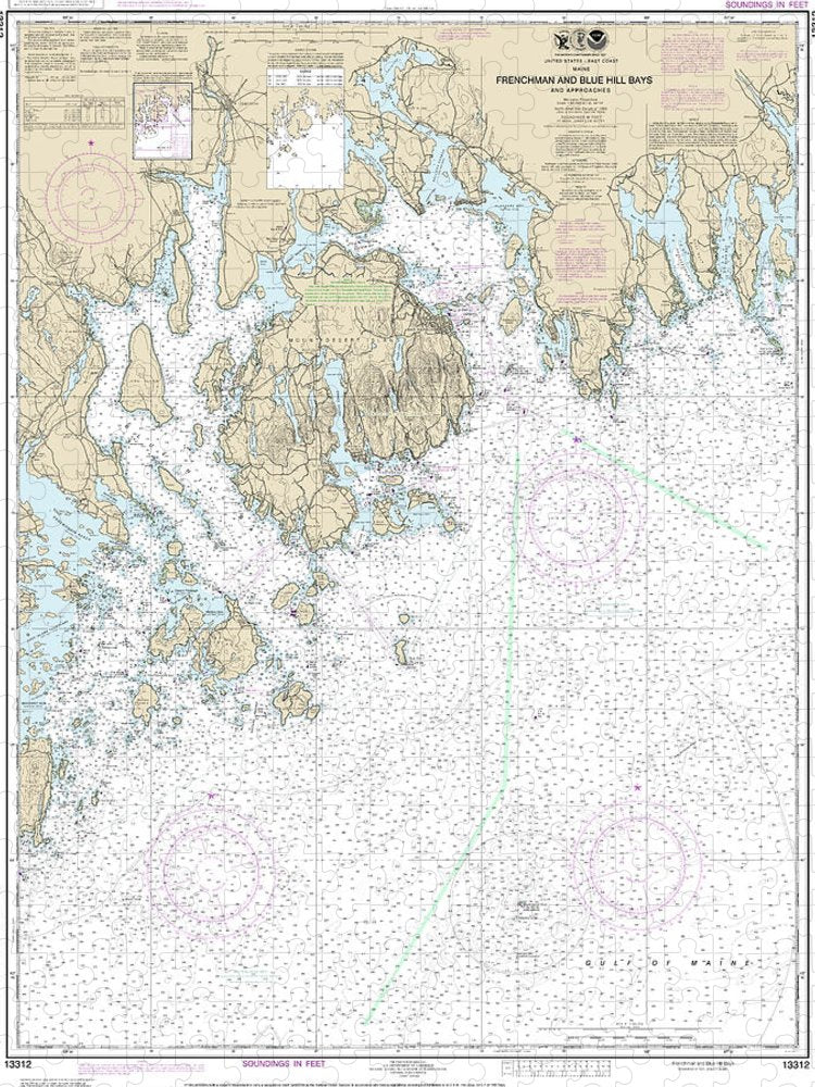 Nautical Chart 13312 Frenchman Blue Hill Bays Approaches Puzzle