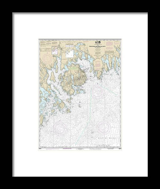 Nautical Chart-13312 Frenchman-blue Hill Bays-approaches - Framed Print