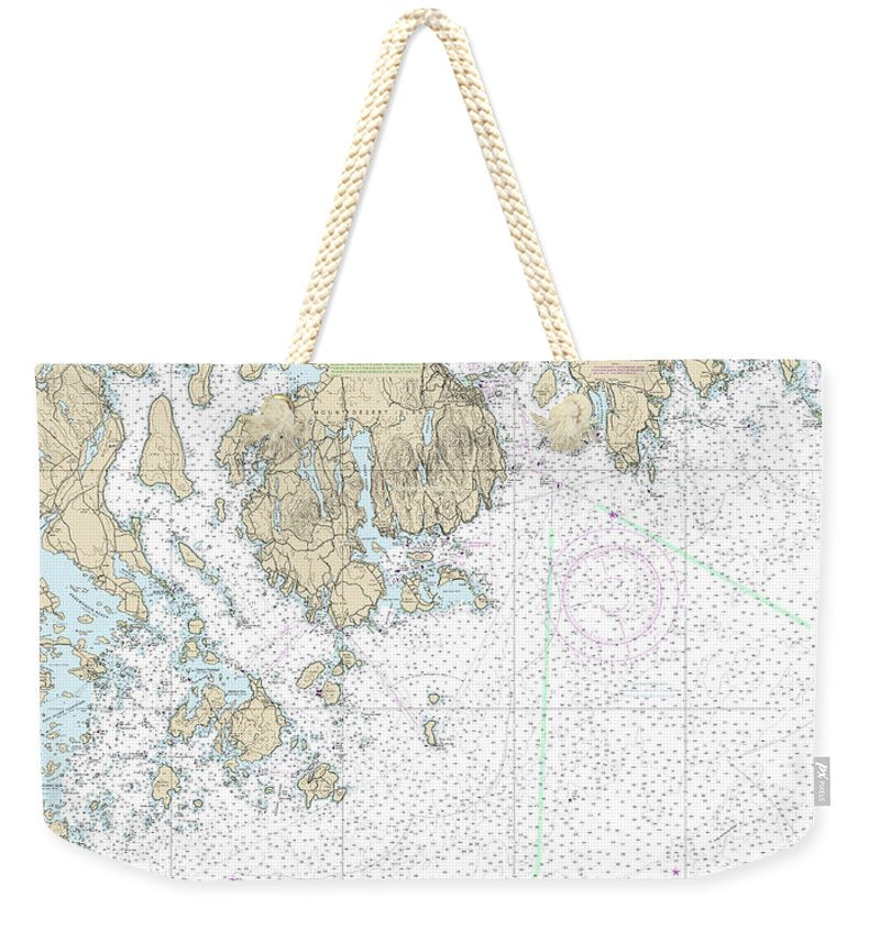 Nautical Chart-13312 Frenchman-blue Hill Bays-approaches - Weekender Tote Bag