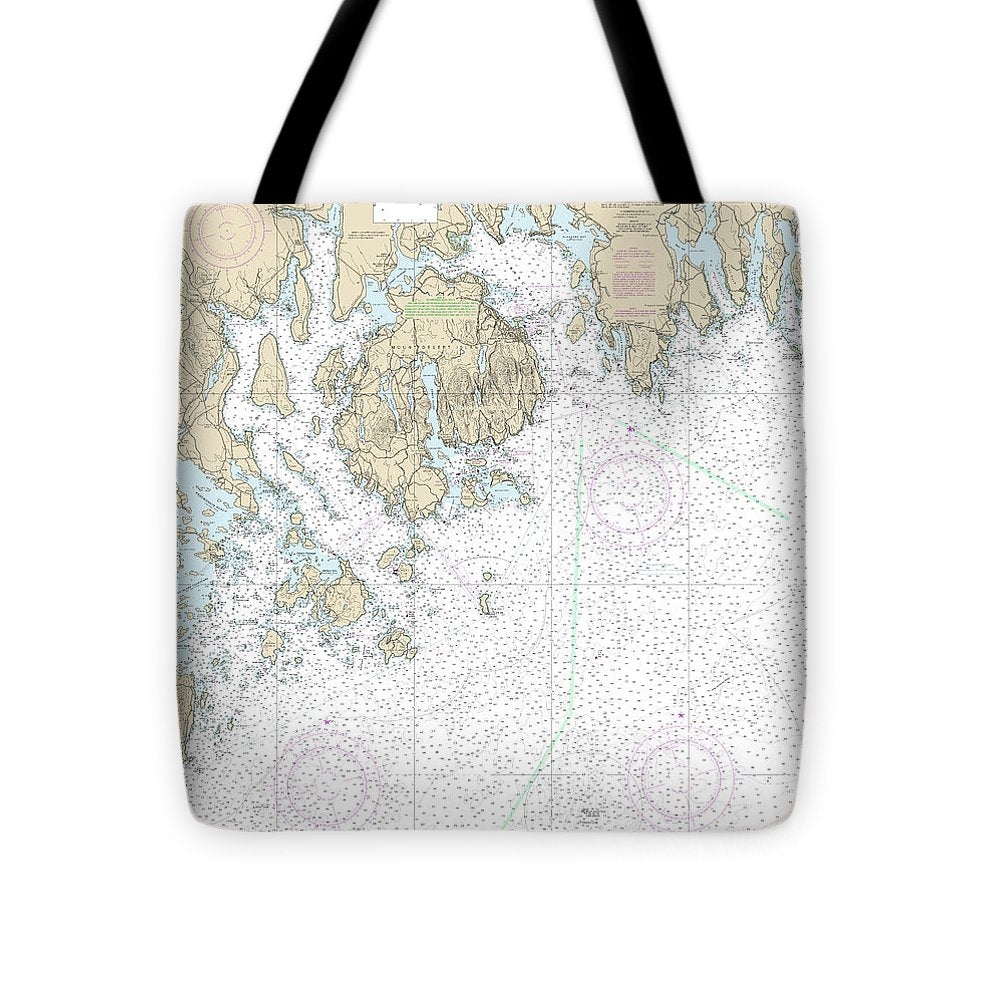 Nautical Chart-13312 Frenchman-blue Hill Bays-approaches - Tote Bag