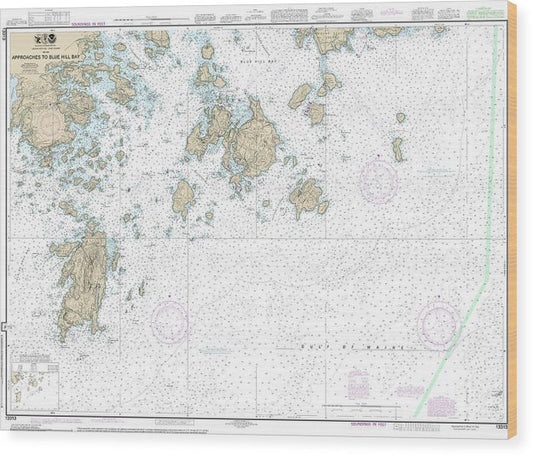 Nautical Chart-13313 Approaches-Blue Hill Bay Wood Print