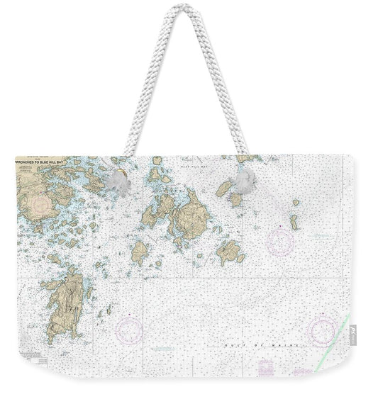 Nautical Chart-13313 Approaches-blue Hill Bay - Weekender Tote Bag