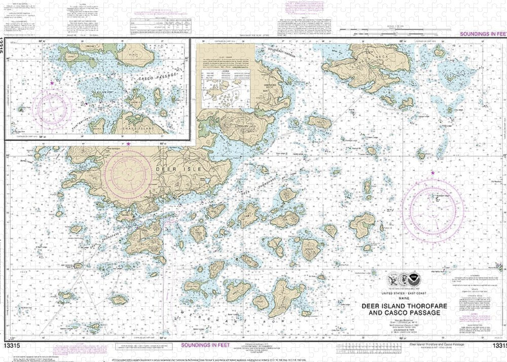 Nautical Chart-13315 Deer Island Thorofare-casco Passage - Puzzle