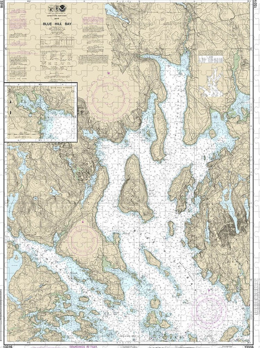 Nautical Chart 13316 Blue Hill Bay, Blue Hill Harbor Puzzle