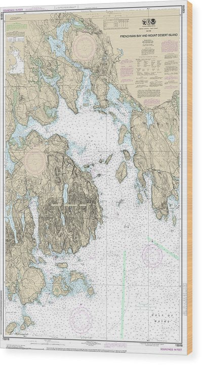 Nautical Chart-13318 Frenchman Bay-Mount Desert Lsland Wood Print