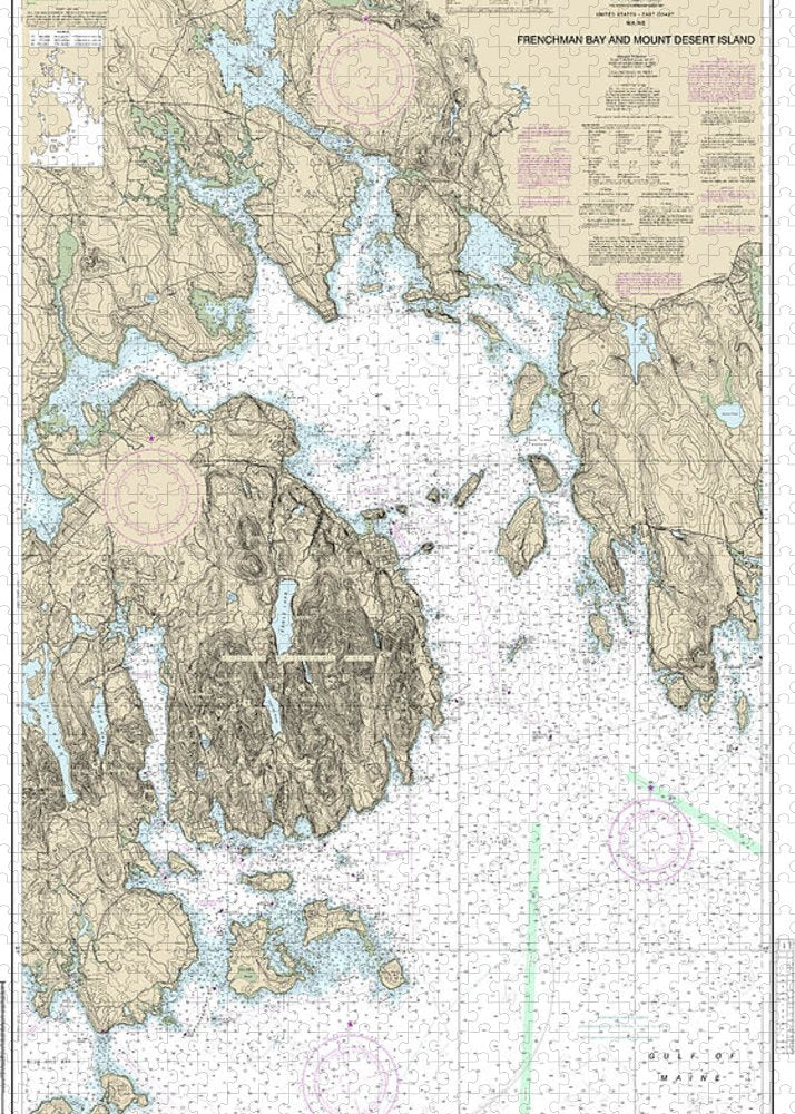 Nautical Chart-13318 Frenchman Bay-mount Desert Lsland - Puzzle