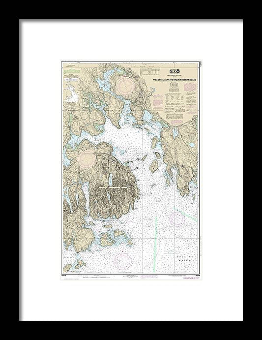 Nautical Chart-13318 Frenchman Bay-mount Desert Lsland - Framed Print