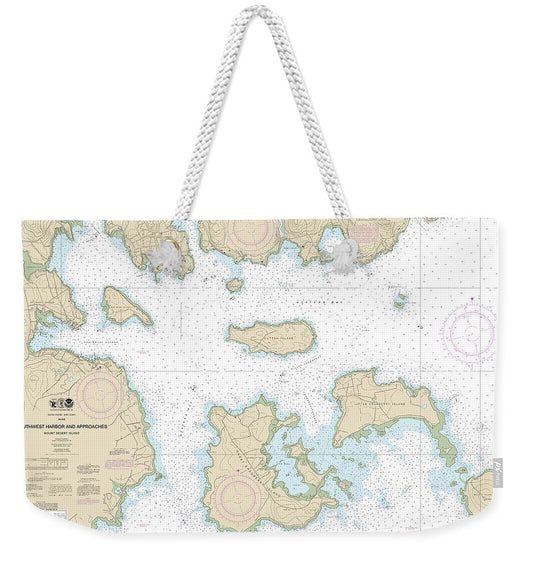 Nautical Chart-13321 Southwest Harbor-approaches - Weekender Tote Bag