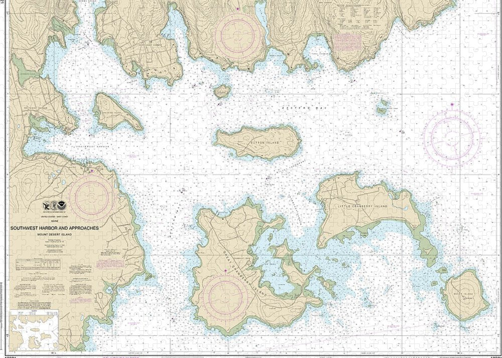 Nautical Chart-13321 Southwest Harbor-approaches - Puzzle