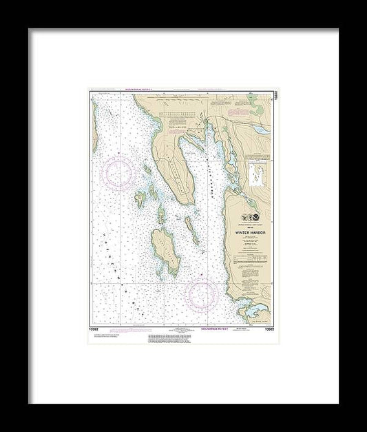 A beuatiful Framed Print of the Nautical Chart-13322 Winter Harbor by SeaKoast