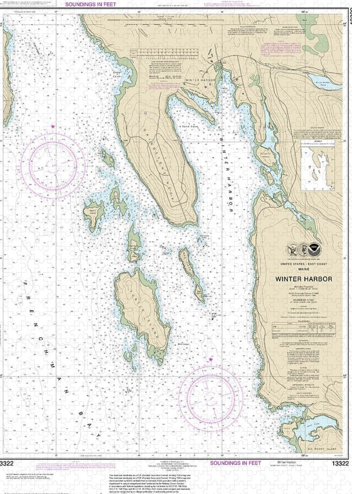 Nautical Chart-13322 Winter Harbor - Puzzle