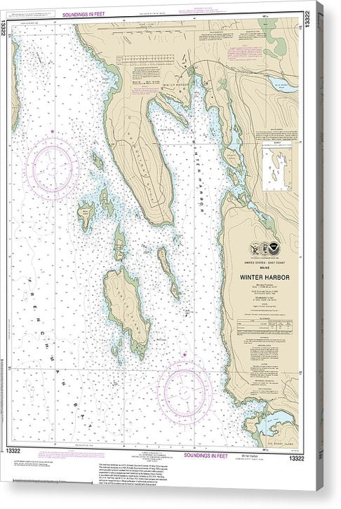 Nautical Chart-13322 Winter Harbor  Acrylic Print