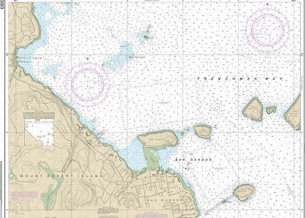 Nautical Chart-13323 Bar Harbor Mount Desert Island - Puzzle