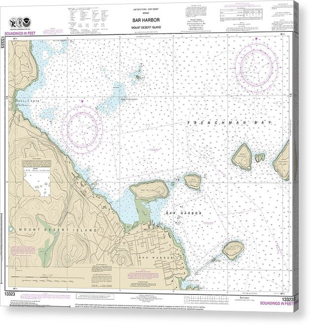 Nautical Chart-13323 Bar Harbor Mount Desert Island  Acrylic Print