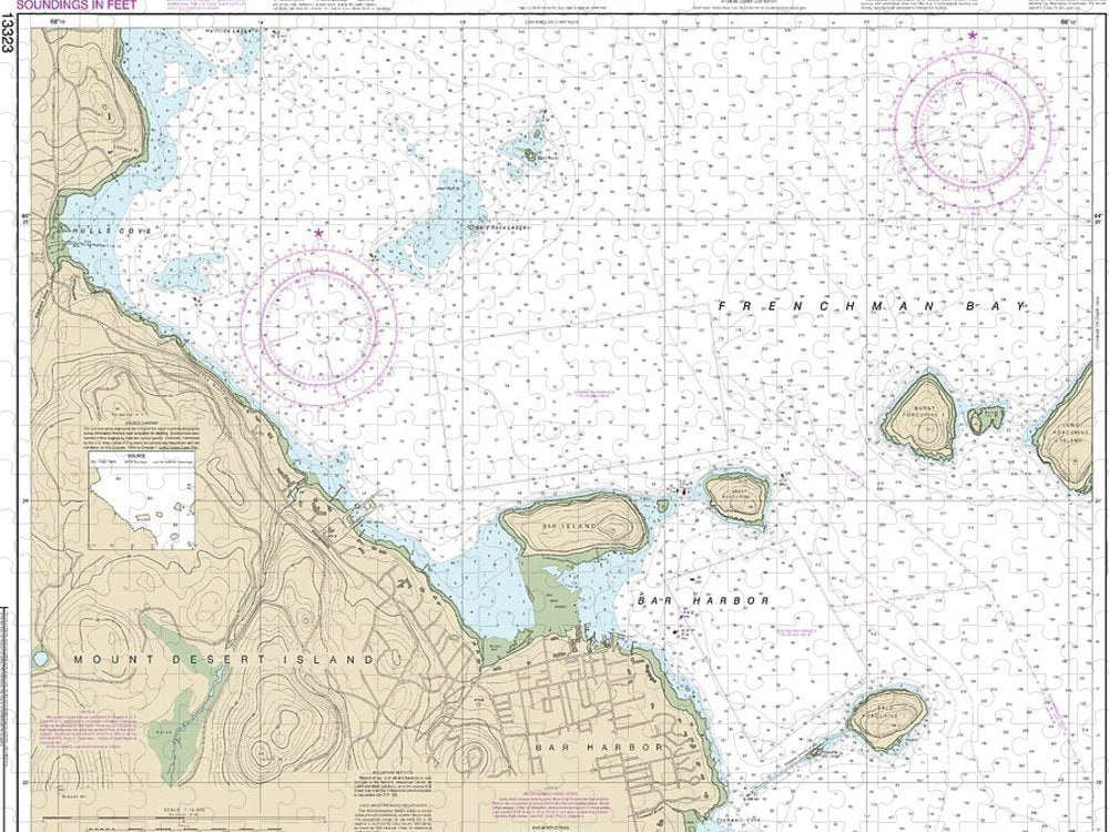 Nautical Chart 13323 Bar Harbor Mount Desert Island Puzzle