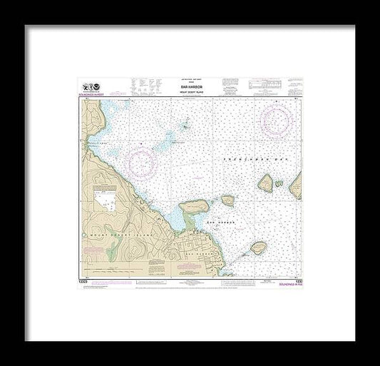 Nautical Chart-13323 Bar Harbor Mount Desert Island - Framed Print
