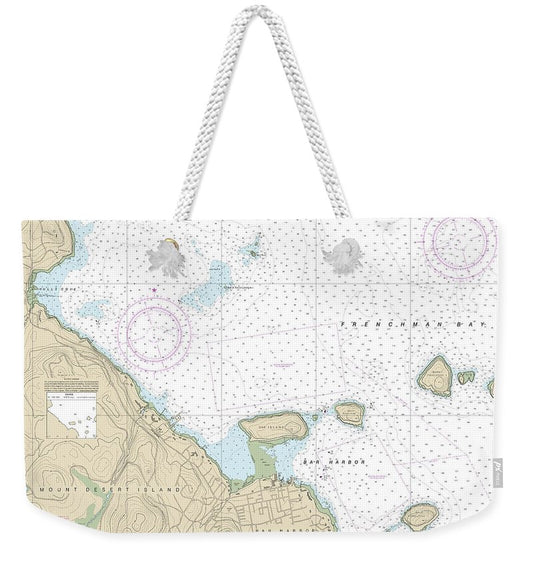 Nautical Chart-13323 Bar Harbor Mount Desert Island - Weekender Tote Bag
