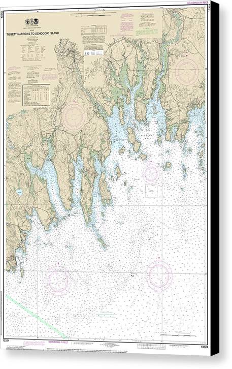 Nautical Chart-13324 Tibbett Narrows-schoodic Island - Canvas Print