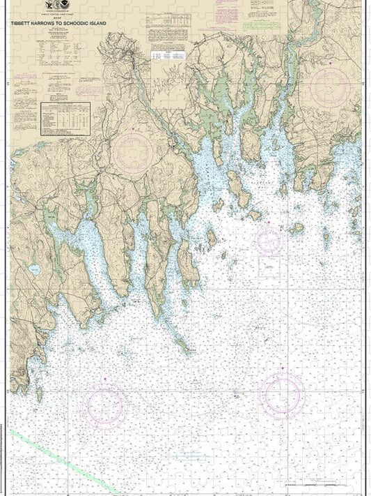 Nautical Chart 13324 Tibbett Narrows Schoodic Island Puzzle