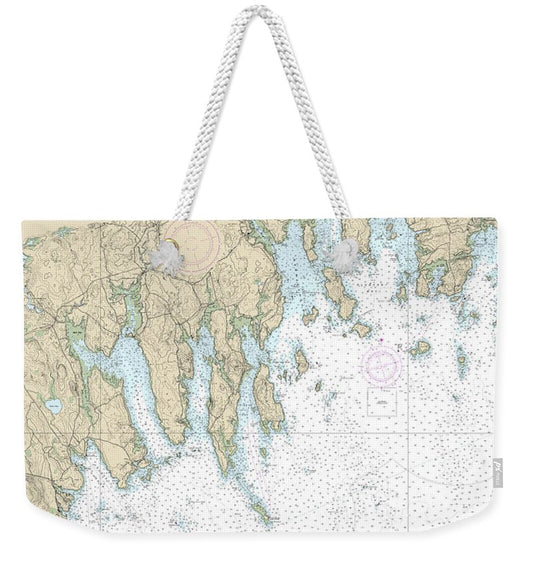Nautical Chart-13324 Tibbett Narrows-schoodic Island - Weekender Tote Bag