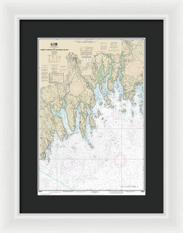 Nautical Chart-13324 Tibbett Narrows-schoodic Island - Framed Print