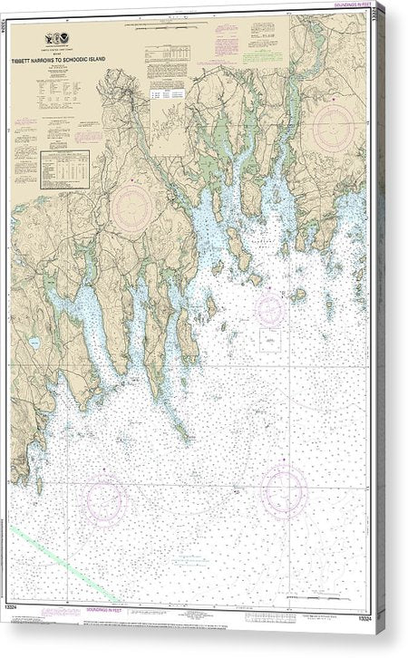 Nautical Chart-13324 Tibbett Narrows-Schoodic Island  Acrylic Print