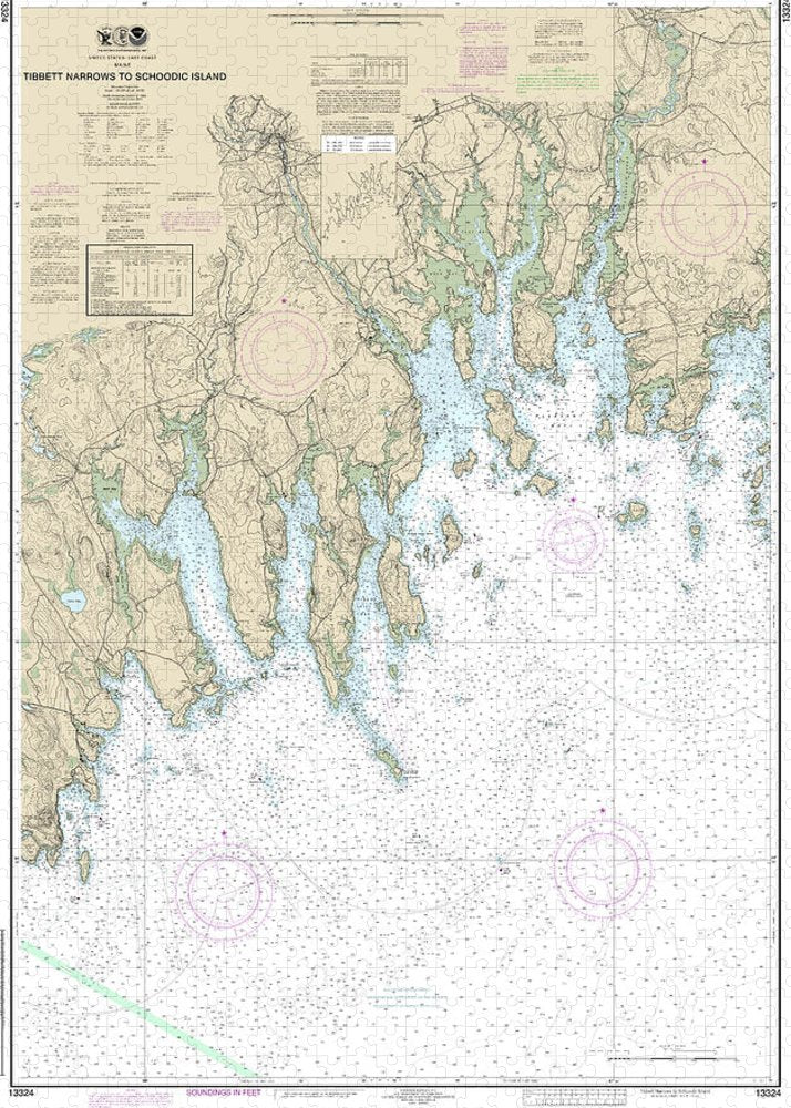 Nautical Chart-13324 Tibbett Narrows-schoodic Island - Puzzle