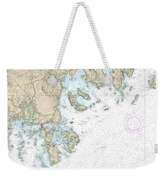 Nautical Chart-13326 Machias Bay-tibbett Narrows - Weekender Tote Bag