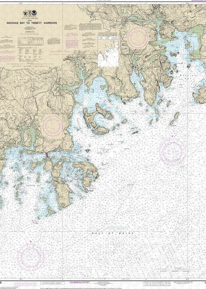Nautical Chart-13326 Machias Bay-tibbett Narrows - Puzzle