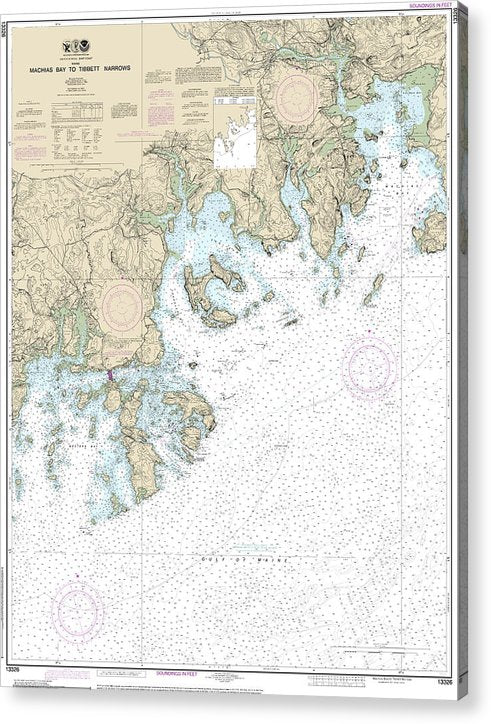 Nautical Chart-13326 Machias Bay-Tibbett Narrows  Acrylic Print