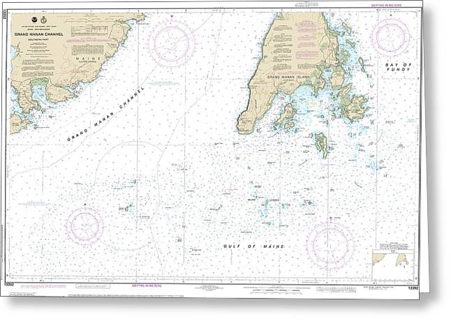 Nautical Chart-13392 Grand Manan Channel Southern Part - Greeting Card