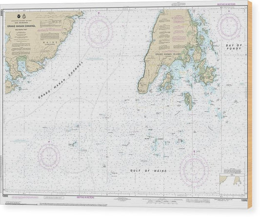 Nautical Chart-13392 Grand Manan Channel Southern Part Wood Print