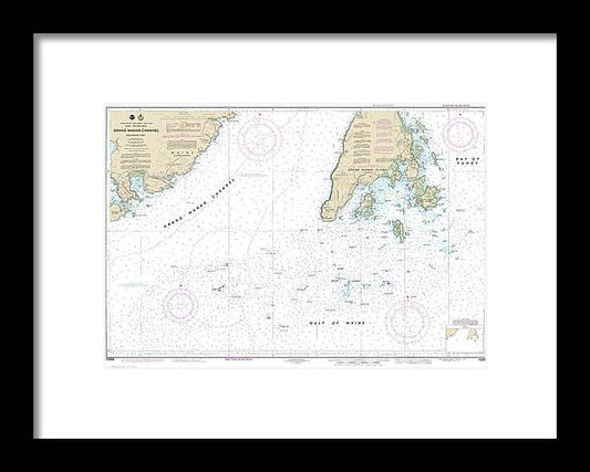 Nautical Chart-13392 Grand Manan Channel Southern Part - Framed Print