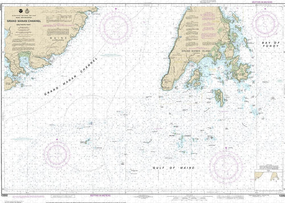 Nautical Chart-13392 Grand Manan Channel Southern Part - Puzzle