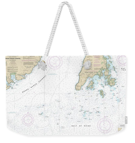 Nautical Chart-13392 Grand Manan Channel Southern Part - Weekender Tote Bag