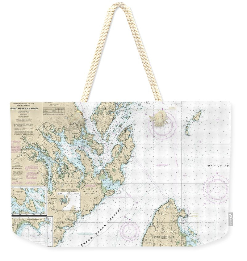Nautical Chart-13394 Grand Manan Channel Northern Part, North Head-flagg Cove - Weekender Tote Bag