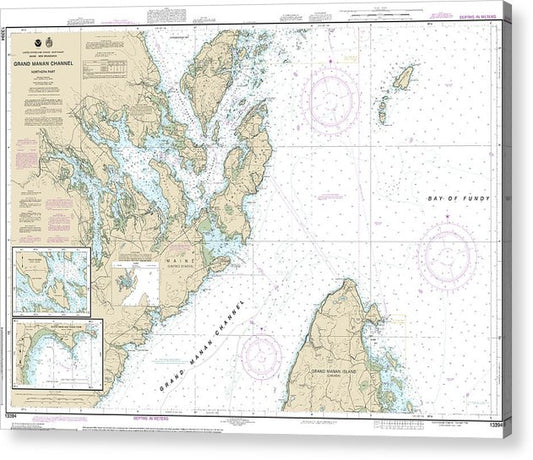 Nautical Chart-13394 Grand Manan Channel Northern Part, North Head-Flagg Cove  Acrylic Print